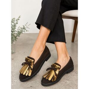 NWT Kennel & Schmenger Brown Suede Fringe Pointy Toe Flats